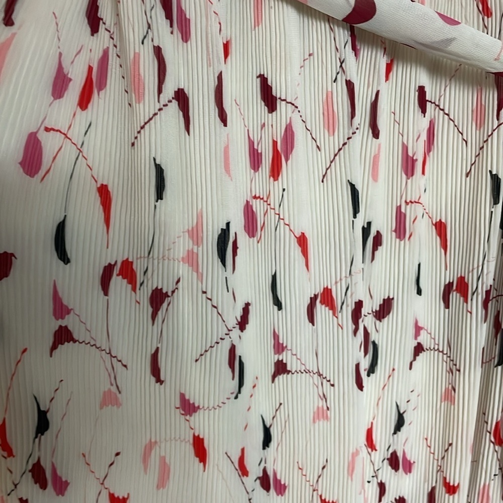 Lane Bryant Size 14 Long Sleeve Leaf Print Midi Lightweight Button Down Dress - Picture 7 of 10